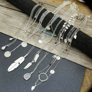 Layered gold plated silver tone necklaces 12 to choose from